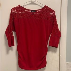 Long sleeve red blouse